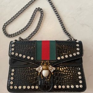 inspired Crocodile styled leather crossbody.